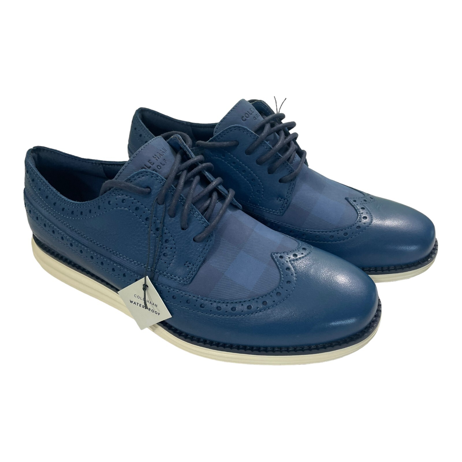 Cole Haan Men's Originalgrand Waterproof Wingtip Golf Shoes Blue Size 8