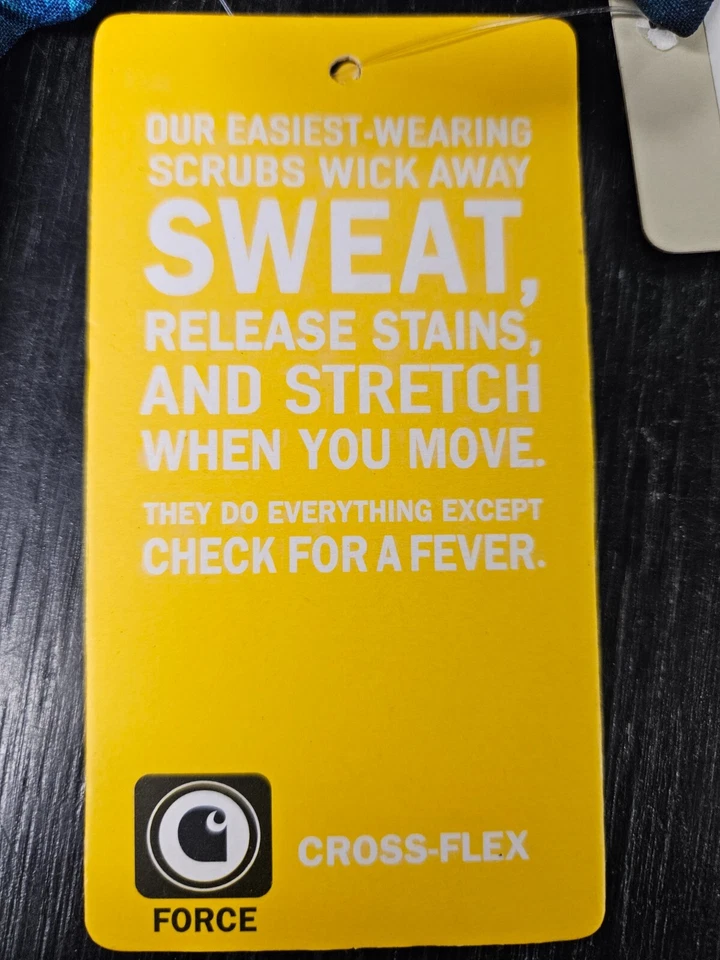 Carhartt  Cross Flex Blue Butterfly Two Pocket V Neck Scrub Top Womens Large - Image 3 of 4