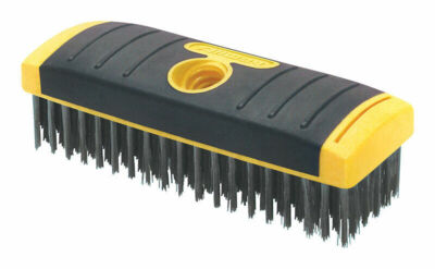 Allway Tools SB619 6x19 SG Carbon Steel Wire Brush Block - Black/Yellow