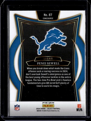 2024 Panini Select #87 Penei Sewell Zebra Stripe Shock Flash SSP