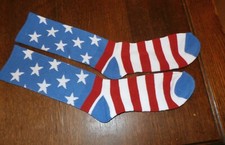 MENS CREW SOCKS RED/WHITE/BLUE STARS AND STRIPES SOCKS