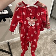 Carter  s 2 piece zip up christmas pajama set