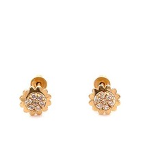 Childrens/Teens 14k Yellow gold cubic Zirconia Earrings - 0.6 Grams -  6 mm 