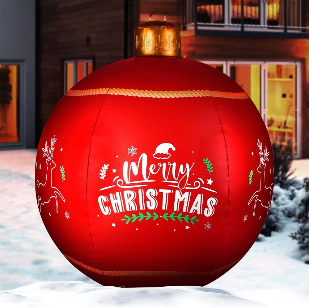 31" Large Light up PVC Inflatable Christmas Decorations Ball ...