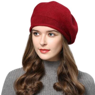 French Beret Hats for Women Knit Artist Hats Classic Solid Color