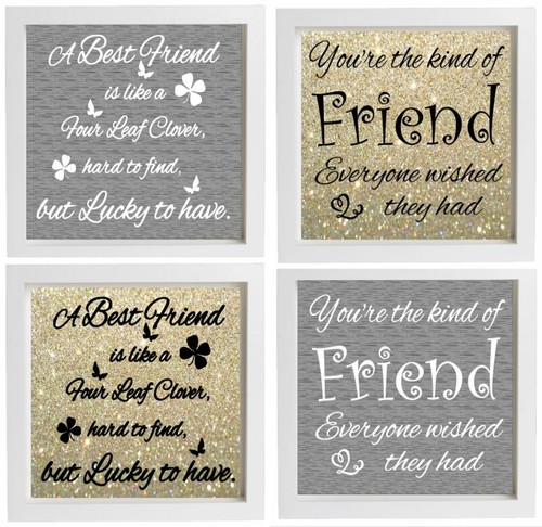 Vinyl Sticker DIY Box Frame fits 20x20cm BEST FRIEND Quote Special Friend gift