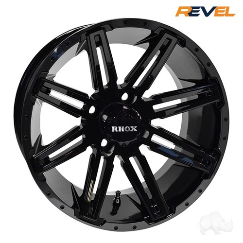 RHOX RX275 14" Gloss Black Golf Cart Wheels Set of 4 14x7 Golf Cart