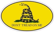 5in x 3in Oval Gadsden Flag Sticker Car Truck Vehicle Bumper Decal