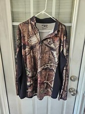 Mossy Oak Mens Camo Break Up Infinity Deer Hunting 1/4 Zip Shirt XL