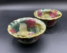 DK Clay 1996 Trinket Dish Salsa Dipping Sauce Bowl Pottery Drip Glaze Lot 2 B