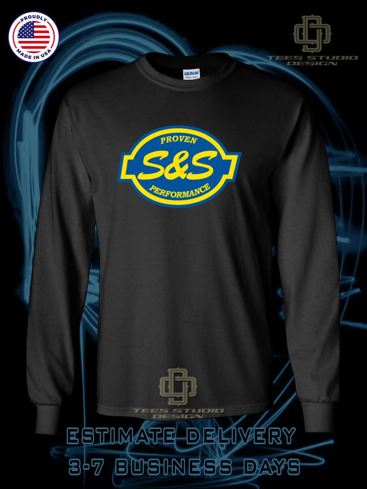 S&S Cycle Proven Performance Logo Men's T-Shirt American Long Sleeve T-Shirt