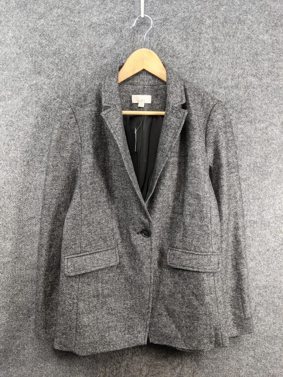 Ann Taylor Loft Womens Gray Blazer Jacket Sz 2 eBay