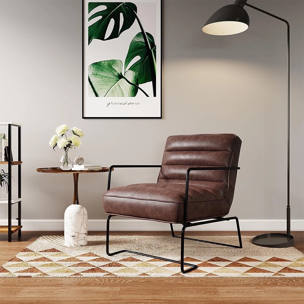 Accent chair for 2024 brown leather couch