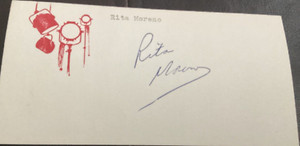 Actress RITA MORENO Personally Autographed Signed MOVIE THEATER Card FreeShip