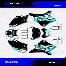 Black & Cyan Shift Racing Graphics Kit fits 06-25 YAMAHA TTR50 TTR 50 decal
