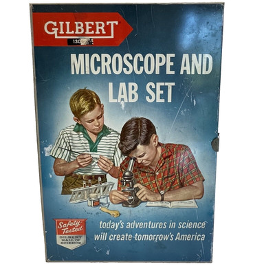 Vintage Gilbert Microscope & Lab Set 13072 Incomplete Not Tested