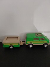 Vintage 1970s Tonka Van and Popup Camper Trailer