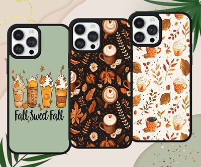 SÜSSE HANDYHÜLLE KAFFEE HERBST MUSTER GESCHENK FÜR IPHONE SAMSUNG GOOGLE PIXEL