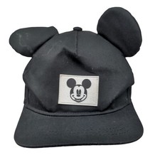 Disney Junior Mickey Boy's Snapback Hat Black OSFM Ears Distressed