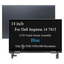 8WP3T 14.0" For Dell Inspiron 7415 2-in-1 LCD Screen Full Assembly Complete Blue