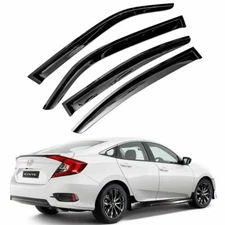 For 2016-2021 Honda Civic Sedan 4pcs Smoke Window Sun Rain Visors Wind Defectors