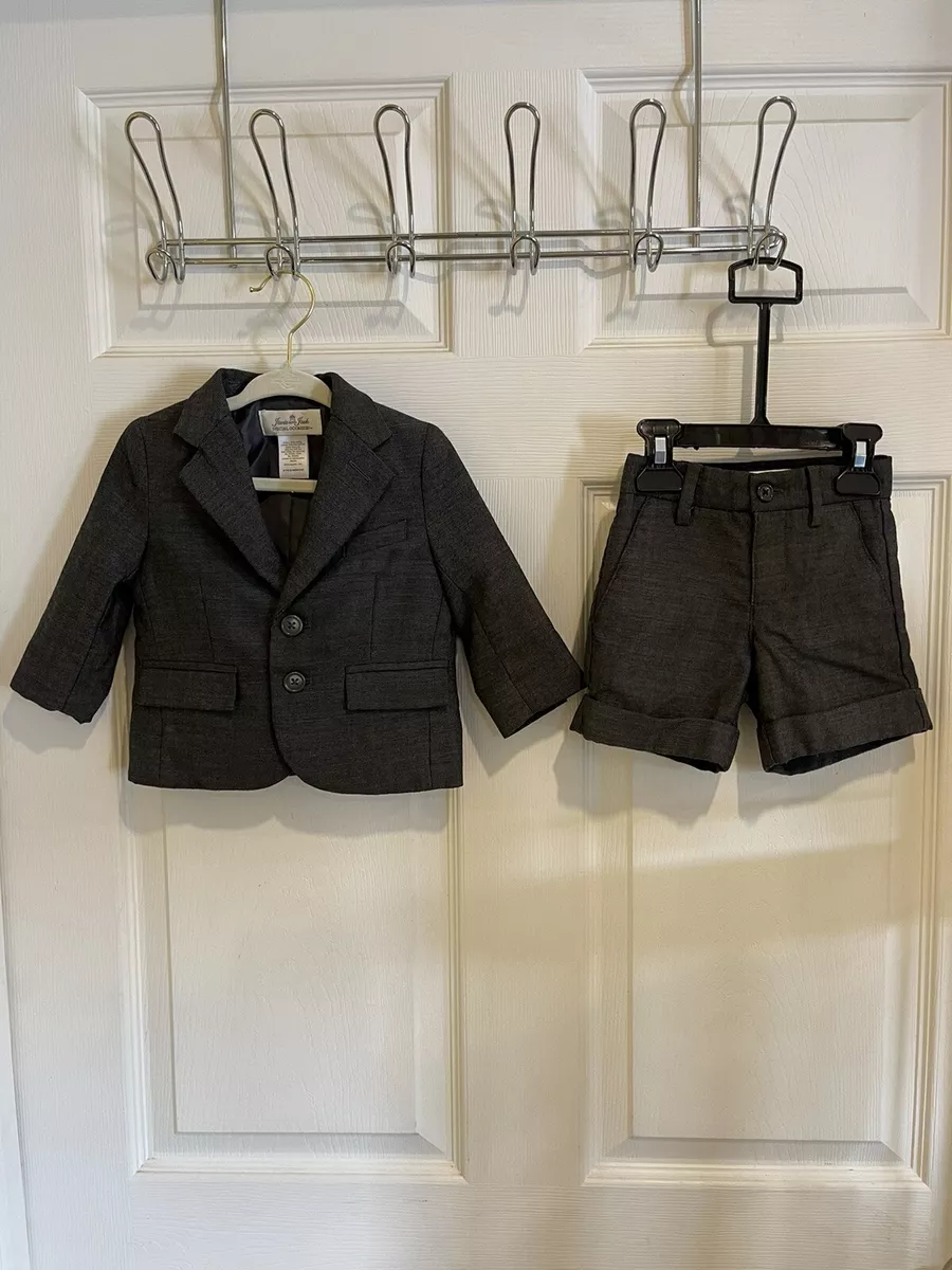 Janie and Jack Special Occasion Boys 2 Piece Suit W Coat Shorts Gray 3 6 6 12M