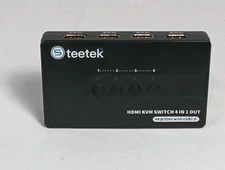 HDMI KVM Switch 4 In 1 Steetek Out 4K@30Hz W/USB 2.0 Black New Open Box