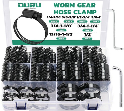 #ad #ad Black Hose Clamp 175PCS Stainless Steel Hose Clamps Assortment Adjustable 1 4... $72.85