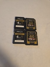 Lot Of 4 PNY 4gb Sdhc Memory Cards