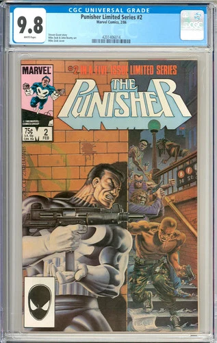Punisher Limited Series #2 High Grade WHITE Pages Marvel Comic 1986 CGC 9.8
