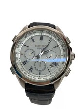 SEIKO Watch Analog Leather WHT BRW 8B92 0AJ0