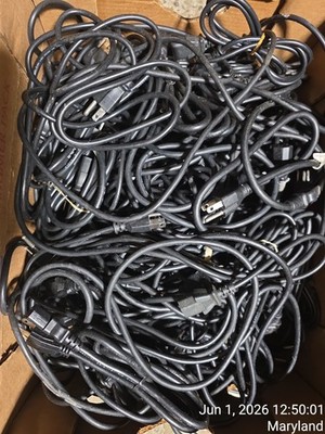 Lot of 50 3-Prong Standard PC Computer Monitor AC Power Cord Cable various size