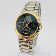 Citizen Club Lamer Moon Phase Watch Quartz Battery Operated Gold Silver