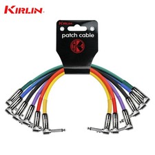6-PACK 1ft Kirlin 1/4" Mono TS Male/Male Instrument Audio Patch Cable IP6-243PN