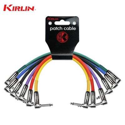 6-PACK 1ft Kirlin 1/4'' Mono TS Male/Male Instrument Audio Patch Cable IP6-243PN
