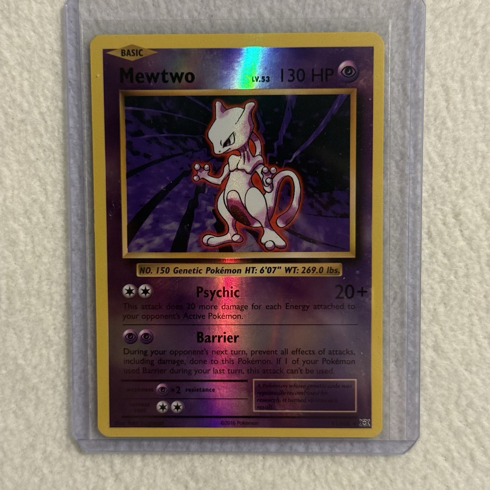 2016 Pokemon TCG Mewtwo 51/108 Evolutions NM Reverse Holofoil Rare Trading Card