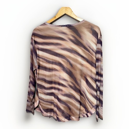Haut femme Les Serein 1X doublé maille manches longues marron violet imprimé abstrait - Photo 5/12