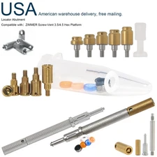 Zimmer TSV 3.5/4.5 Screw-Vent Overdenture Abutment Locator Male Cap Inserts Tool
