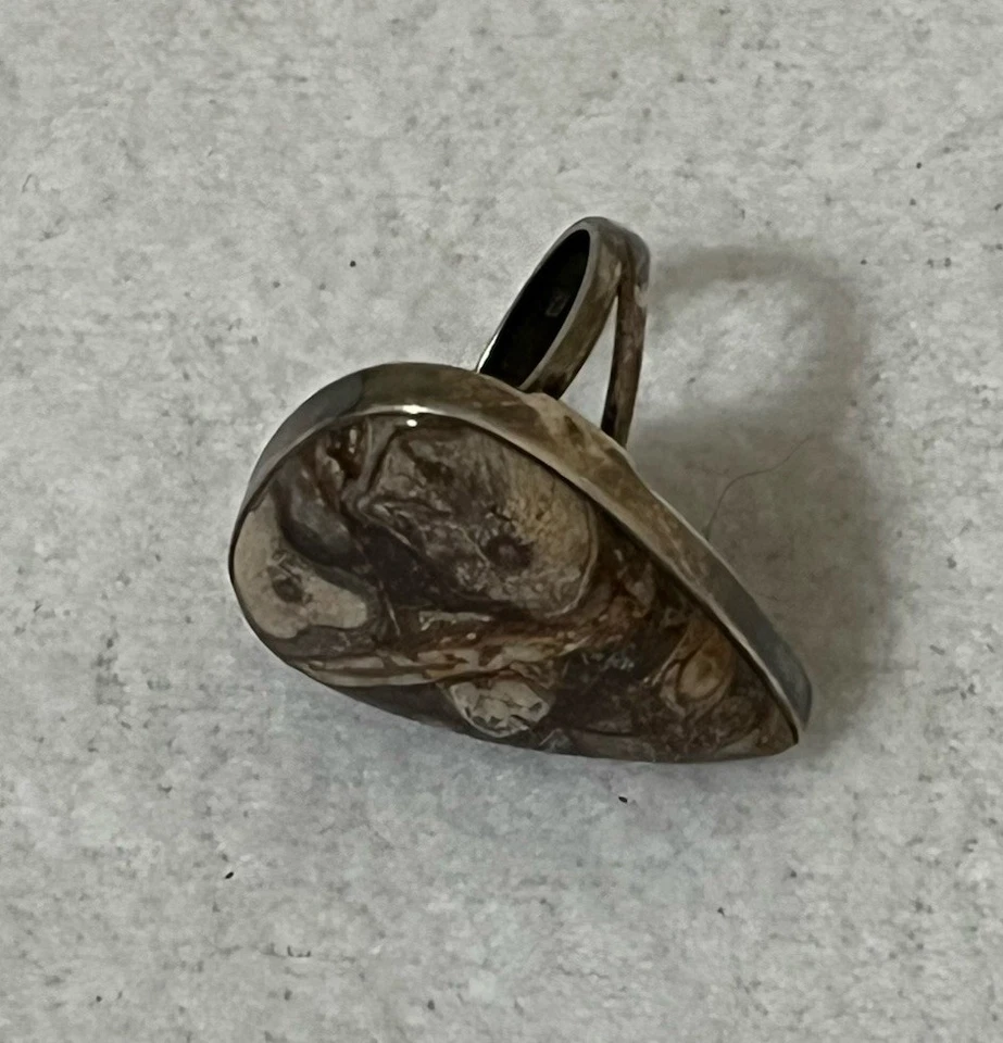 Brecciated Mookaite Ring .925 Sterling Silver Gemstone Handmade Size 9 - Image 3 of 4