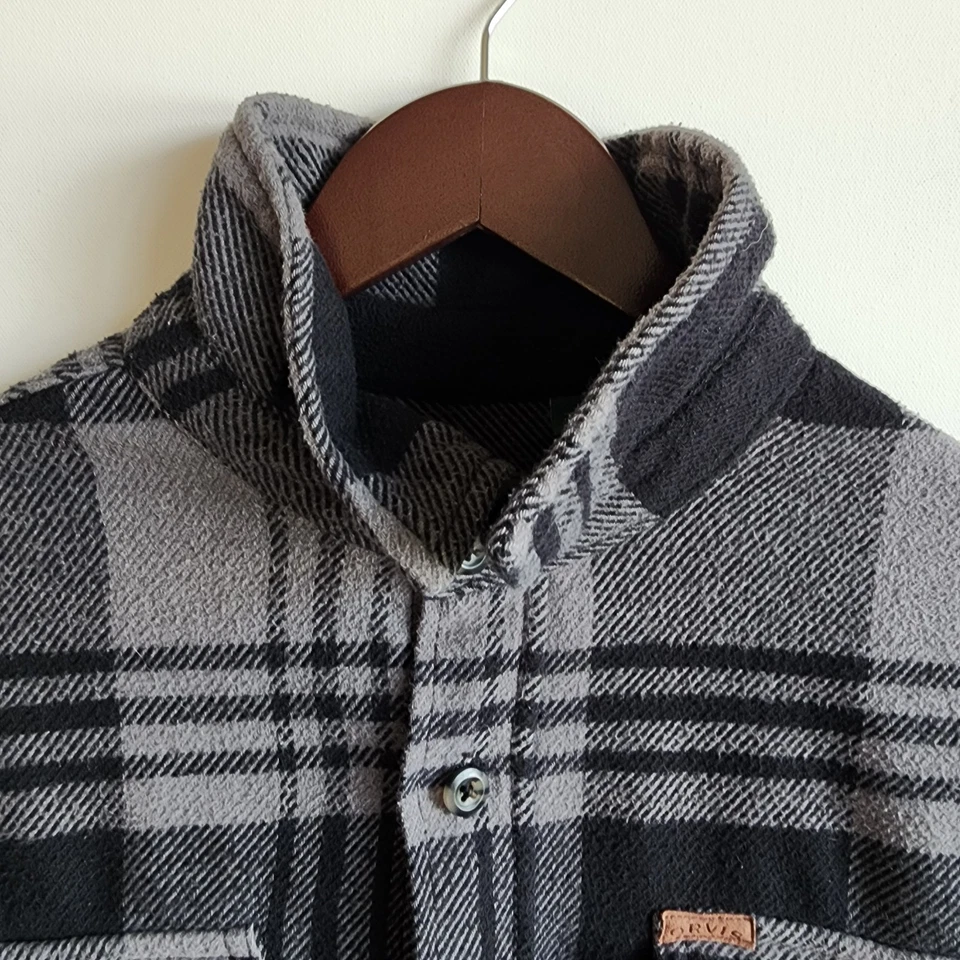 Orvis Men's Large Big Bear Heavy Weight Flannel Gray Pockets Jacket - Image 2 of 4