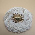 Napier Set Vintage Earring And Brooch Gold Tone And Resin Feathers 50-60s Estate — photo 2