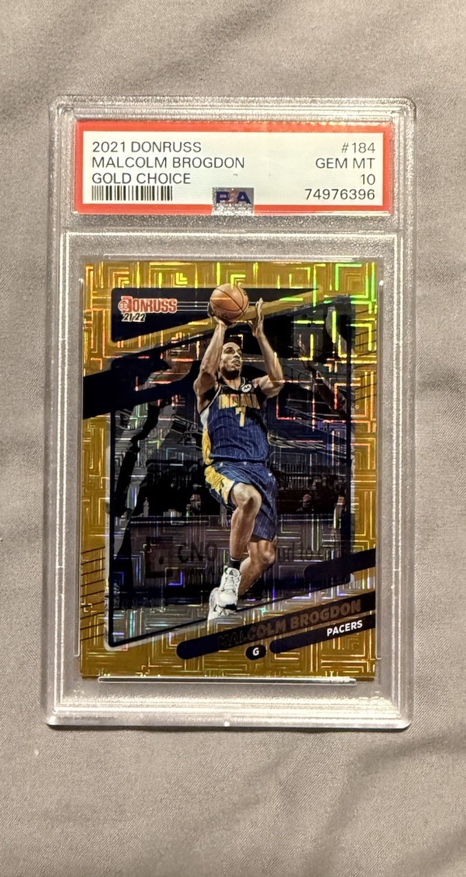 2021 Panini Donruss Malcolm Brogdon GOLD CHOICE SP/10 Parallel #184 PSA 10 POP 1