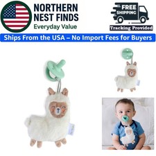 Baby Pacifier  Lovey Set - Safe Silicone  Plush Llama for Comforting Snuggles
