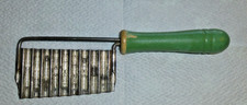 Vintage Utensils Wood Handle Crinkle Cut / Chopper Great 40’s -50’s Patina