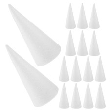 White Foam Craft Cones 16Pcs Durable Solid Base for Floral Tree Displays