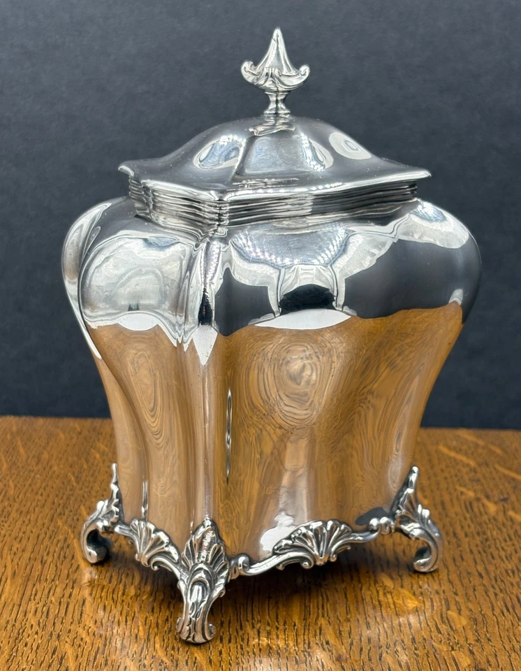 Carrito de té grande plateado con sello Sheffield 1902 274 gramos Foto 4 de 4