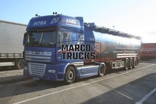 Truck photo DAF XF 105 Tanker semitrailer Poland blue INTRA #b7bj