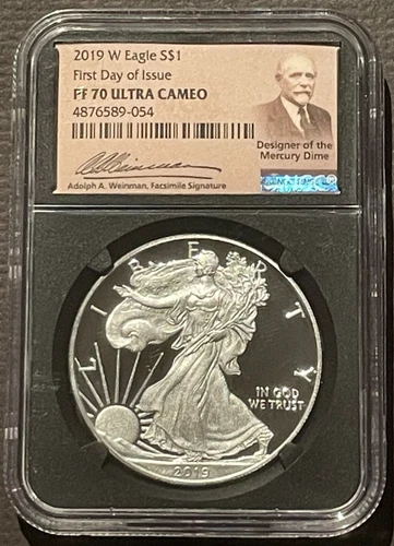 2019-W $1 SILVER AMERICAN EAGLE NGC PF70 First Day of Issue FDOI : 07844