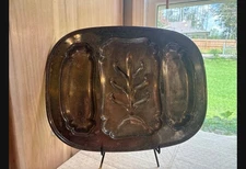 Vintage Tree Of Life Silver-Tone Meat Carving Tray – 18” x 14”