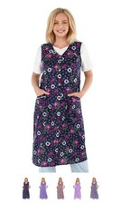 Knopfkittel Baumwolle bunt Kochschürze Hauskleid Kittel Schürze ohne Arm